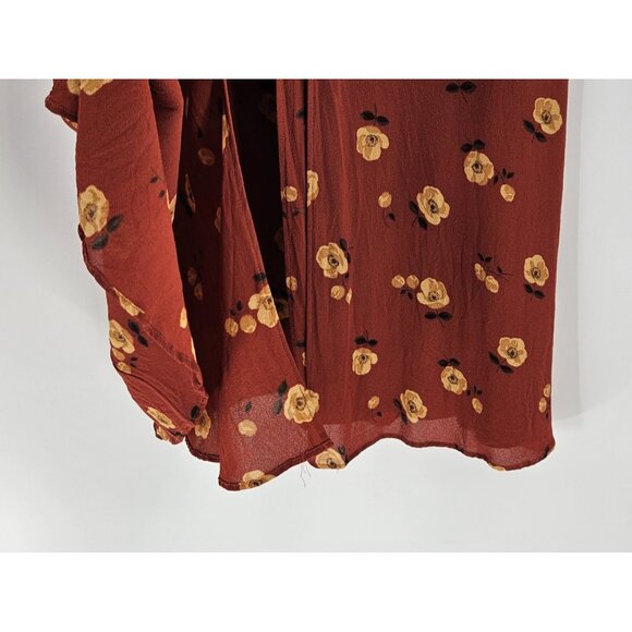 Reformation Hailey Joy Floral Midi Maxi Wrap Dress Red S - Picture 3 of 6